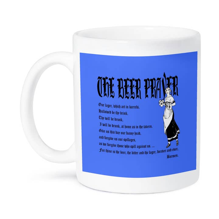 3dRose - Wholesale Coffee Mug - 3dRose, Beer Prayer Parody In Prayer of Adoration With Dirndl Girl, Mug8