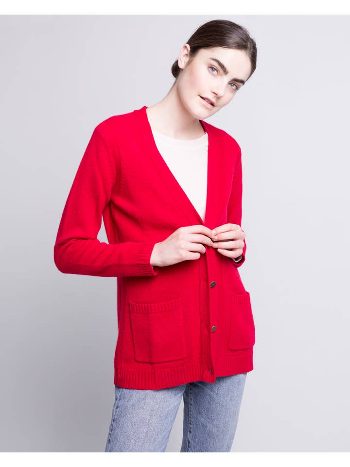 QUINN - Wholesale Cardigan - Women's - Yuna Cashmere Boyfriend Cardigan