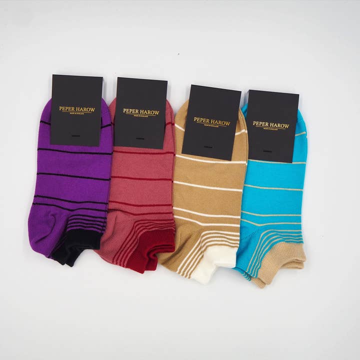 Peper Harow Socks – wholesale Socks – Women's – Retro Stripe Luxury Women's Trainer Socks5