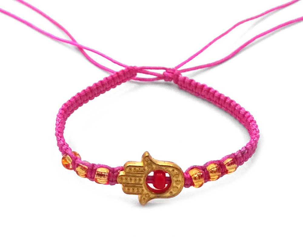 Pichincha - Wholesale Charm/Dangle Bracelet - Metal Hamsa Hand Charm Thin Macrame Friendship Bracelet5