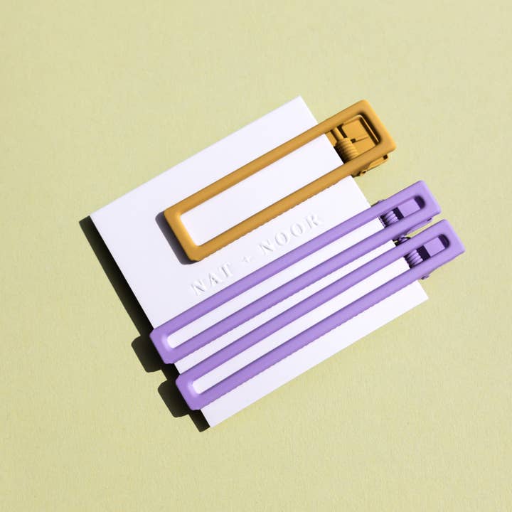 NAT + NOOR - Wholesale Hair Clip - Women's - Yarrow | Lilac + Mustard | Alligator Hair Clip | Hair Pin1