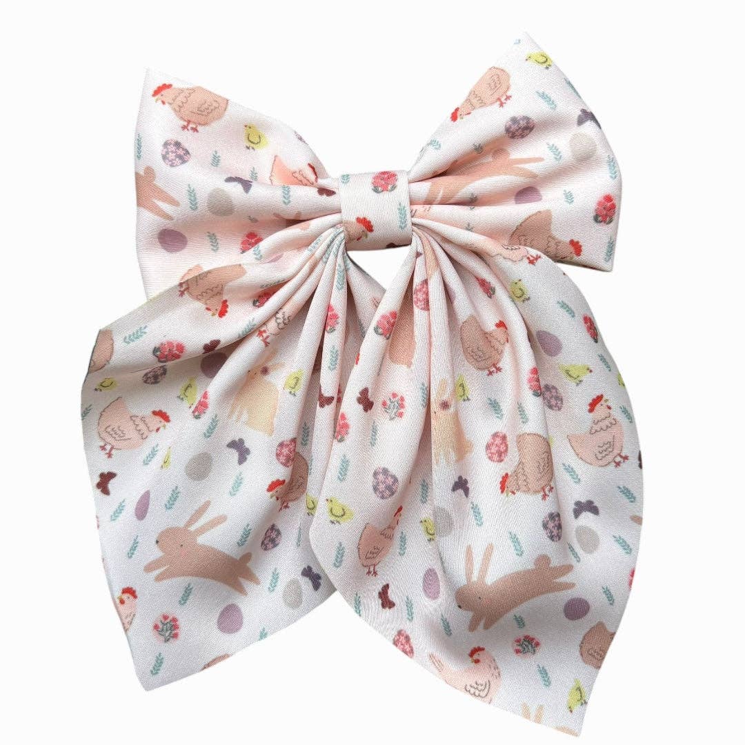 Kids Charm Online - Wholesale Hair Bow - Kids - Easter printed coquette hairbows with alligator clip.(4PCS/$10.00) BW-2025-10