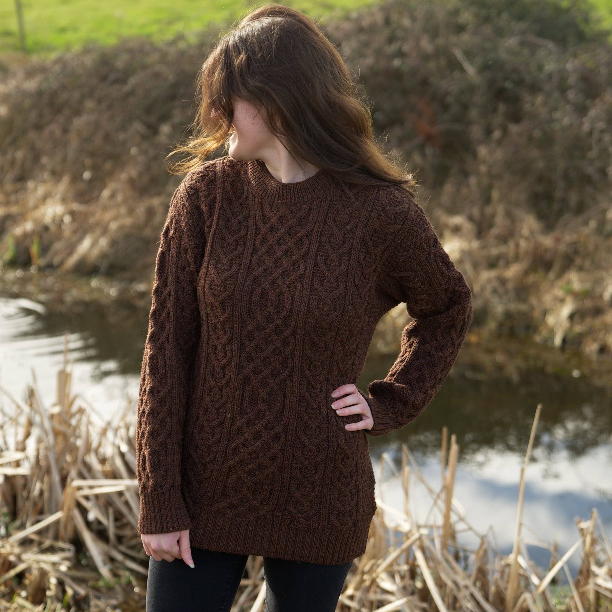 Mars Knitwear - Wholesale Pullover-trui - Uniseks - British Wool Aran kabeltrui - sablebruin4