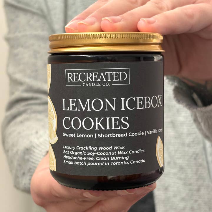 Lemon Icebox Cookies coconut-soy candle for wholesale by Recreated Candle Co.