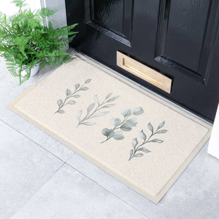 Neutral Leaves Indoor Outdoor Doormat (70 x 40cm) for wholesale by Artsy Mats