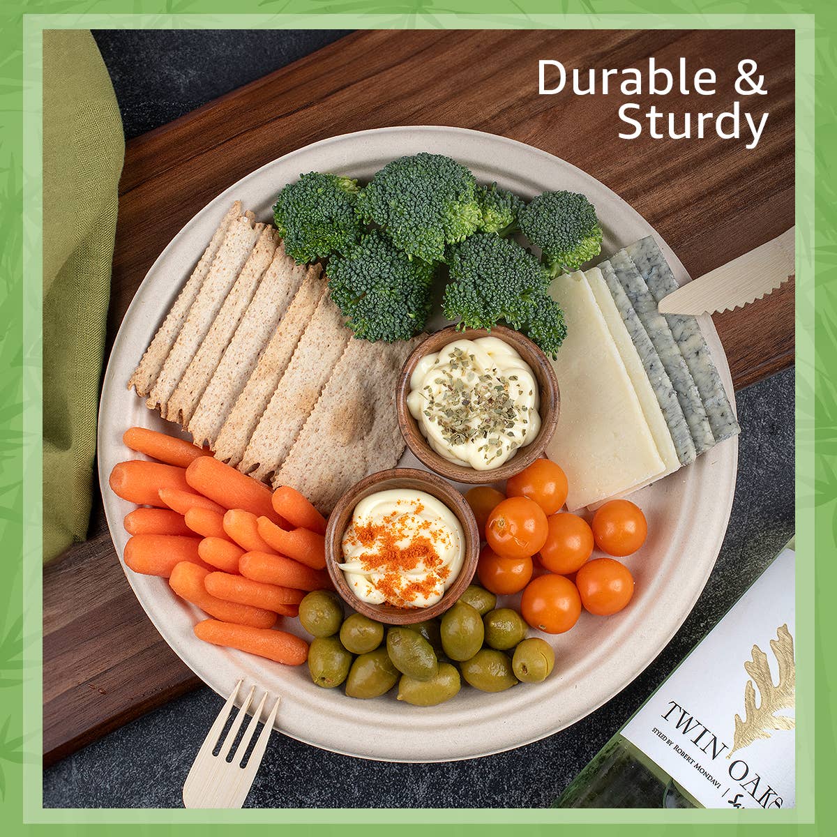 Ibambo – wholesale Disposable plate – Ibambo Bamboo Disposable Paper Plates - 10 Inch - 125 Pack2