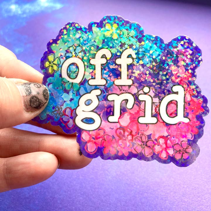 Adesivo de brilho holográfico fora da grade por atacado de stickersbyjodi