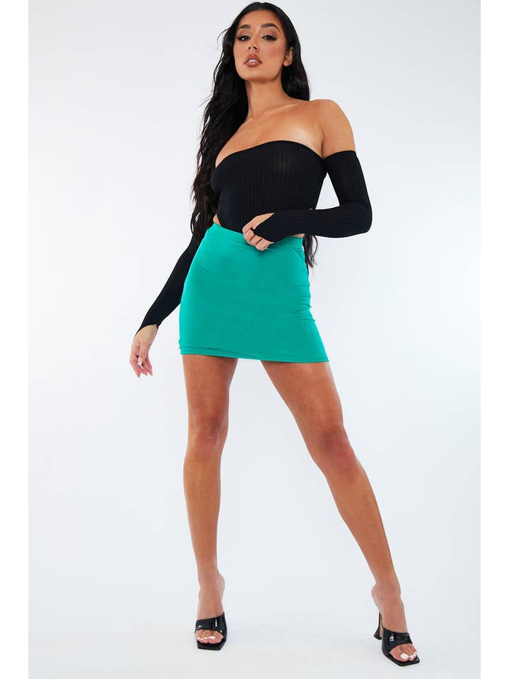 Green Jersey Bodycon Mini Skirt - Capri for wholesale on Faire