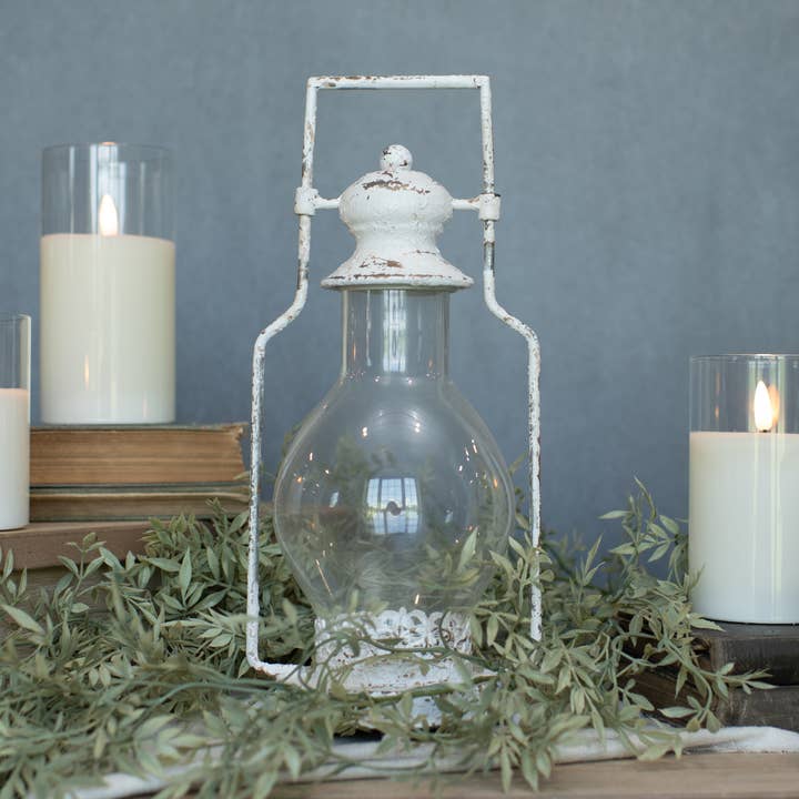 LANTERNA BIANCA INVECCHIATA DA 12,25" per la vendita all'ingrosso da parte di Ragon House