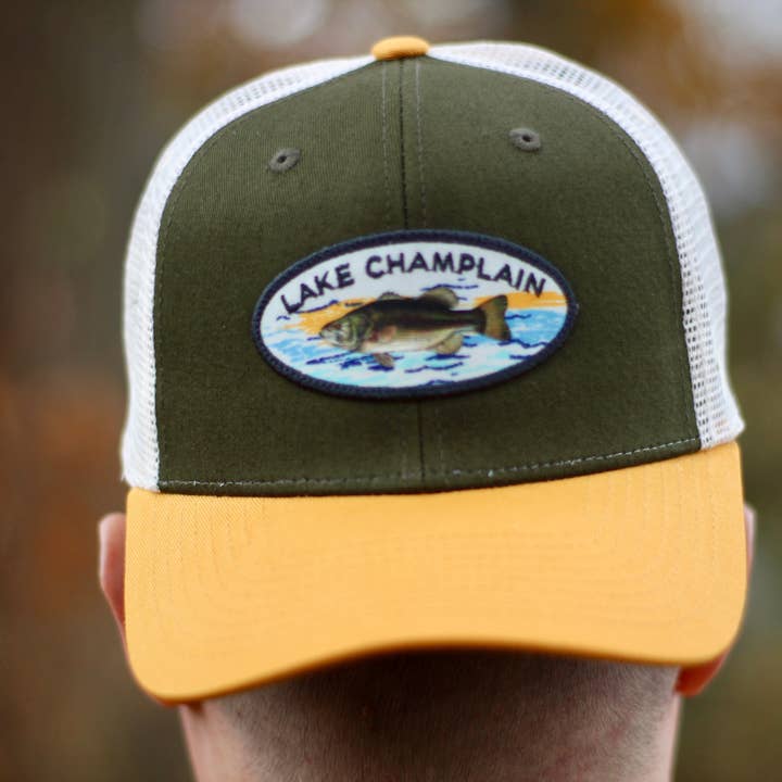 Just Wandering Co. - Wholesale Trucker Hat - Unisex - Lake Champlain Bass Hat | Zephar Trucker | Fishing Gifts | Vermont | New York | Lake Life | Outdoors Hat4