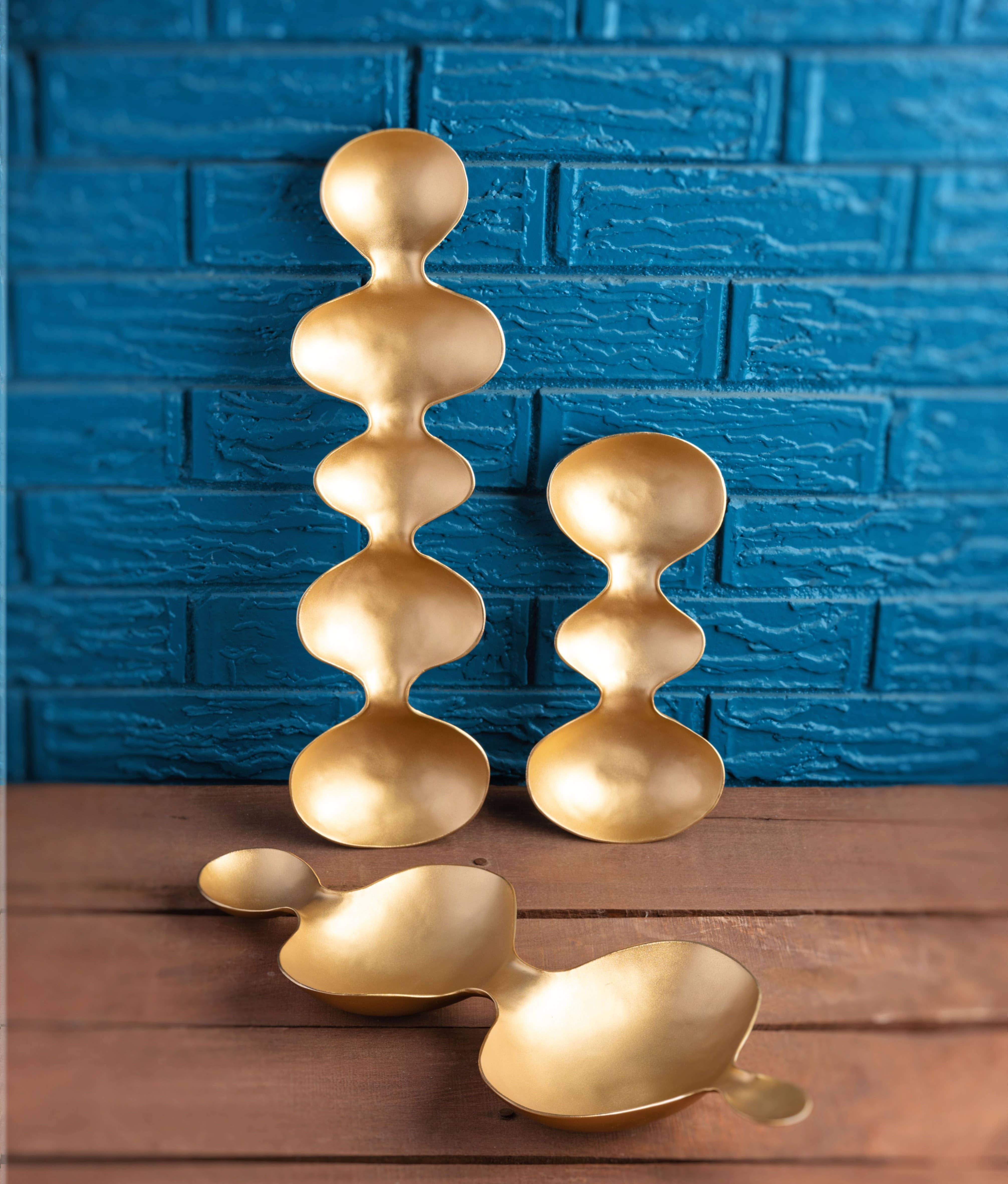 Karma - Vente Plateaux décoratifs - Plateaux Curvy Organic Dorés1