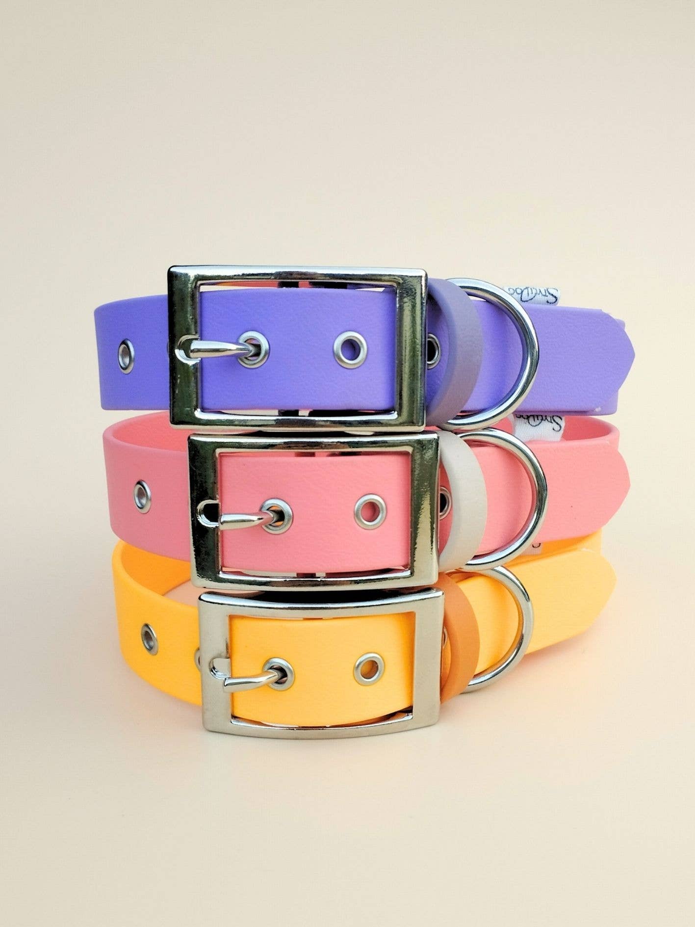 Stylidog - Wholesale Halsband - Hond - Abrikozenkleurige Biothane hondenhalsband, handgemaakt in Frankrijk1