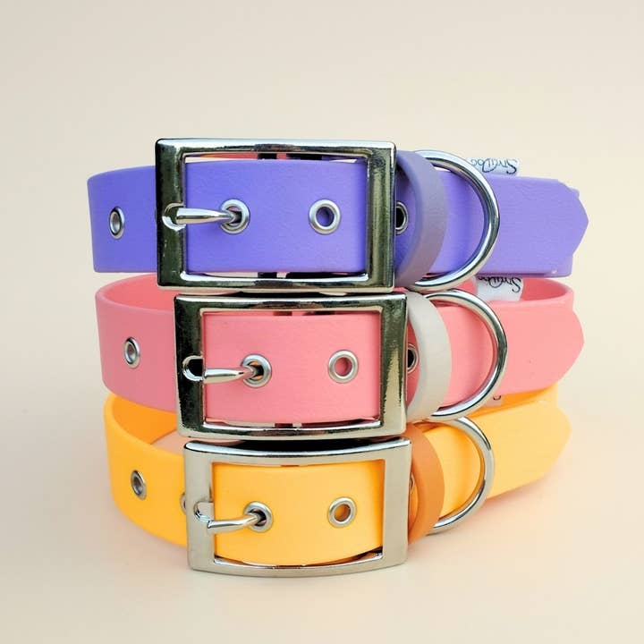 Stylidog - Wholesale Halsband - Hond - Abrikozenkleurige Biothane hondenhalsband, handgemaakt in Frankrijk1