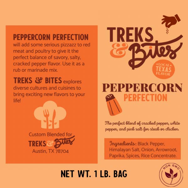 Sachet de 1 lb de Poivre Parfait pour Service Alimentaire & Département Viande pour la vente par Treks & Bites