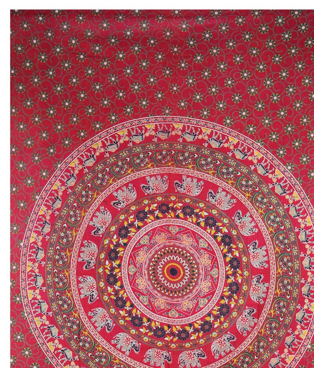 Lungta Imports - Wholesale Tapestry/Textile - Elephant Mandala Tapestry Wall Decor Beach Throw 80”X50”3