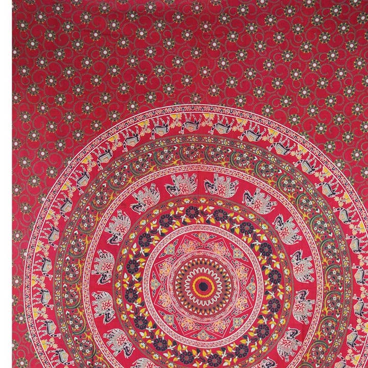 Lungta Imports - Wholesale Tapestry/Textile - Elephant Mandala Tapestry Wall Decor Beach Throw 80”X50”3