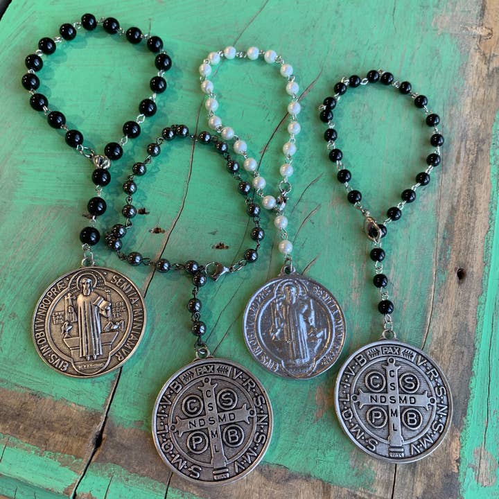 St Benedict Car Blessing for wholesale by Love and Honor Jesus LLC