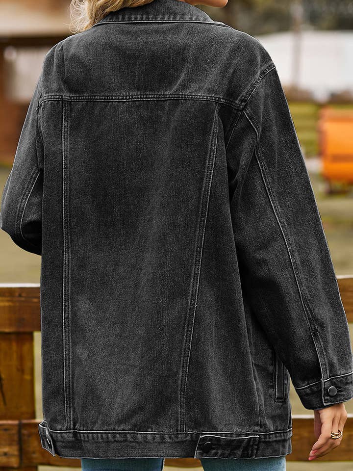 Lily Clothing - Wholesale Denim Jacket - Women's - CWJJ0062_WOMEN OVERSIZED BUTTON UP DANDY DENIM JACKET