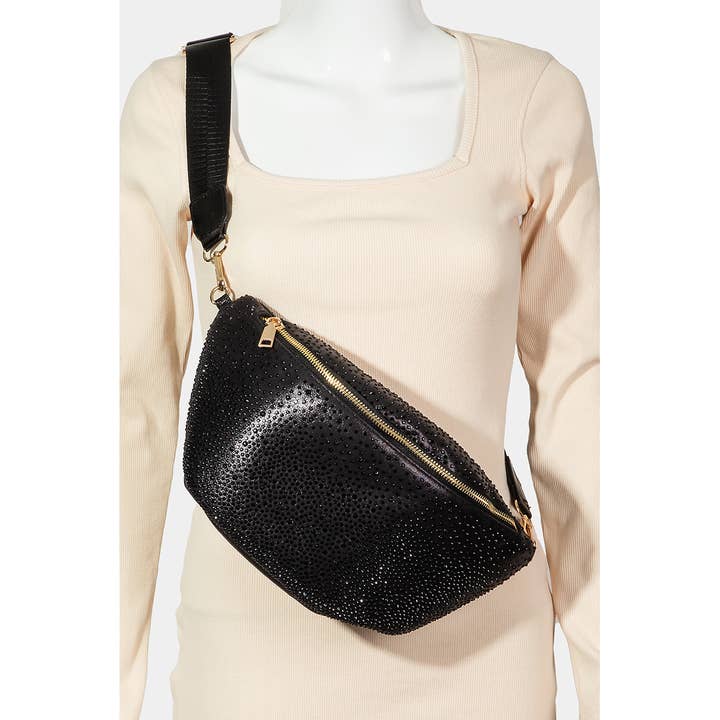 Strass dubbade Fanny Pack för wholesale av Collections by Fame Accessories