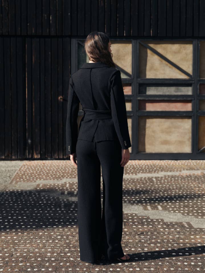 Black Boiled Wool Bar-Jacket for wholesale on Faire4