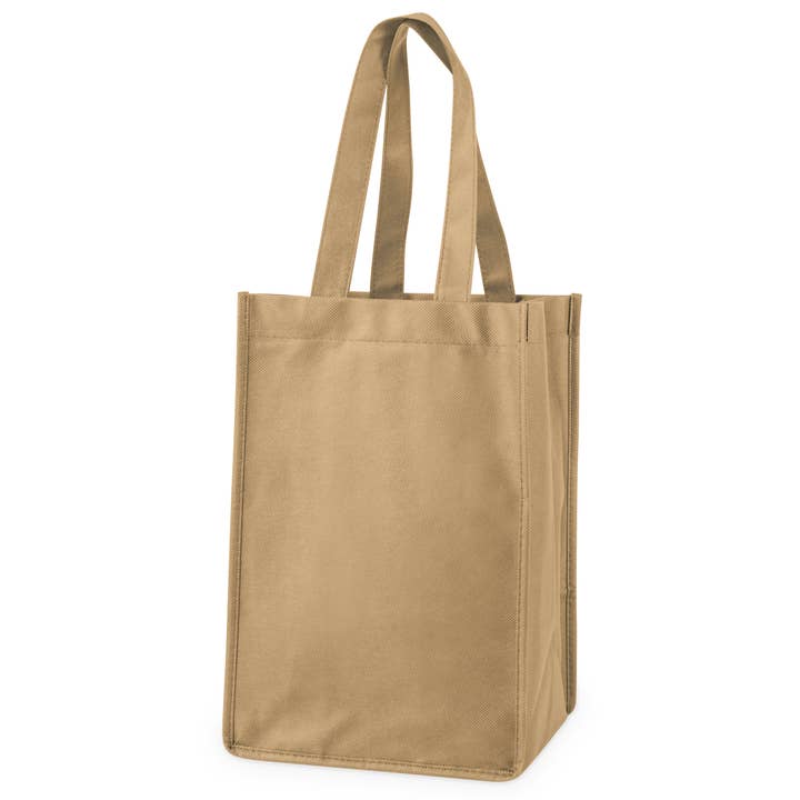 TRUE - Wholesale Wine Tote - Reusable 4-Bottle Non-Woven Fabric Wine Tote- ASST COLORS