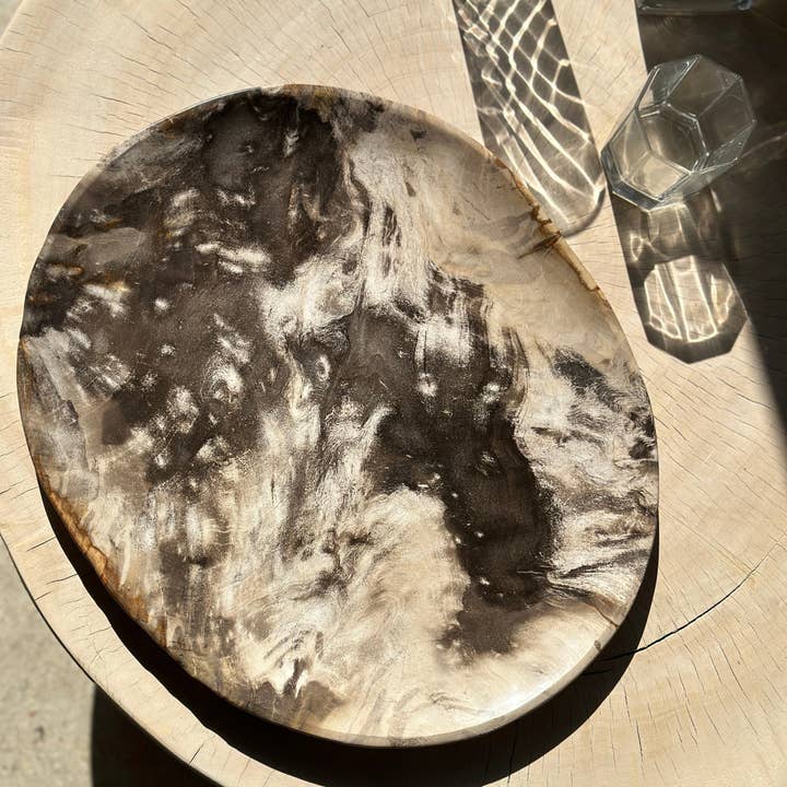 Office Objets - Wholesale Decorative Plate/Dish/Bowl - Very large catchall or dish in petrified wood