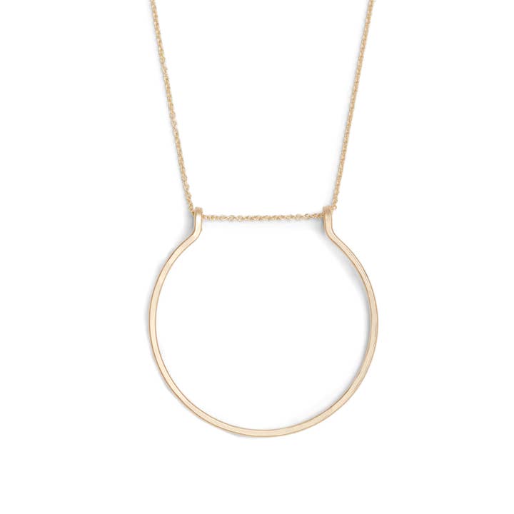 Colar de declaração Gather Hammered Circle Dainty Chain por atacado de Freshie & Zero