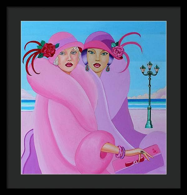 Sharon Tatem Fashion LLC - Wholesale Art Print - Palm Beach Pink Ladies - Framed Print21