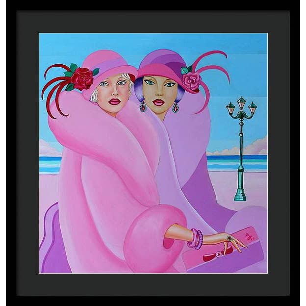 Sharon Tatem Fashion LLC - Wholesale Art Print - Palm Beach Pink Ladies - Framed Print21