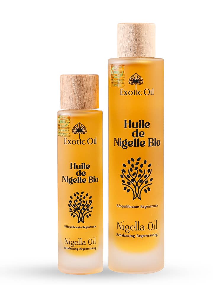 Certified Organic Nigella Oil, labeled Cosmebio for wholesale by Exotic Oil
