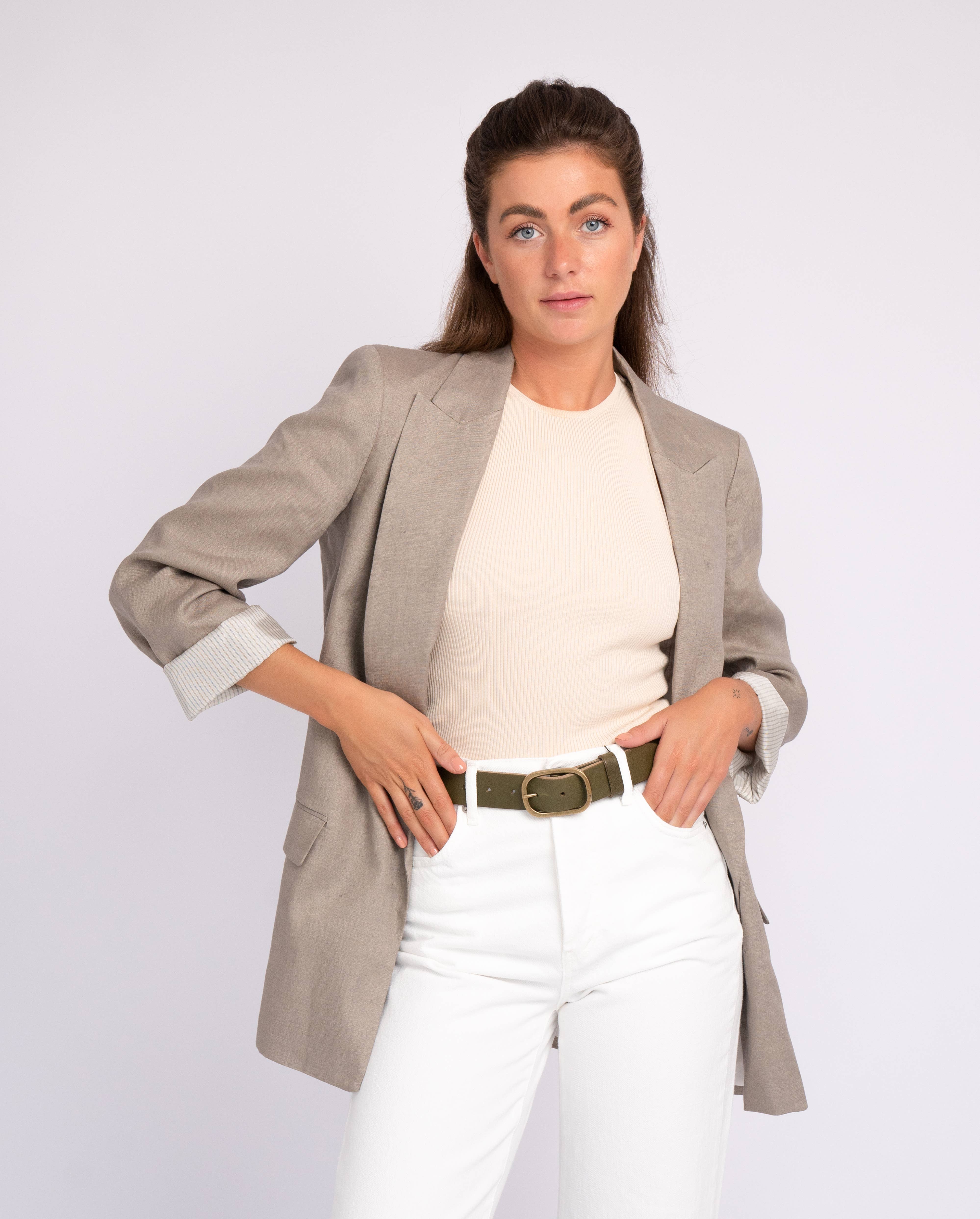 Amsterdam Heritage Leather Belts, Bags, Jackets & Apparel - Vente Ceinture – femme - Marin | Ceinture en cuir doré à boucle ovale pour femmes17