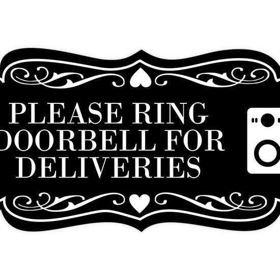 All Quality - Wholesale Sign - Signs ByLITA Designer Please Ring Doorbell for Deliveries Wall or Door Sign