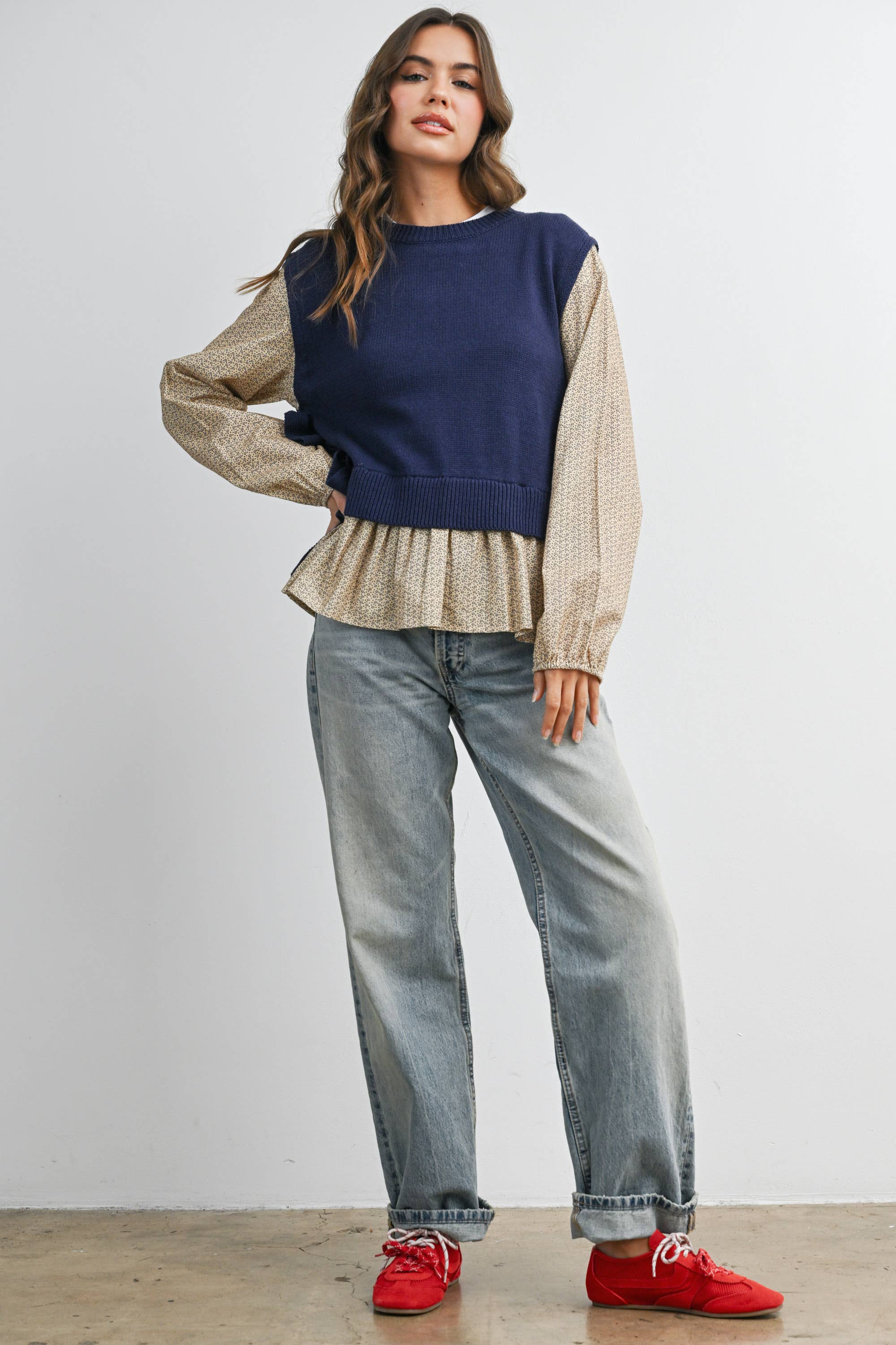 BUTTERMELON - Wholesale Shirt - Women's - Side Ribbon-Tied Knitted Top - BMW775917