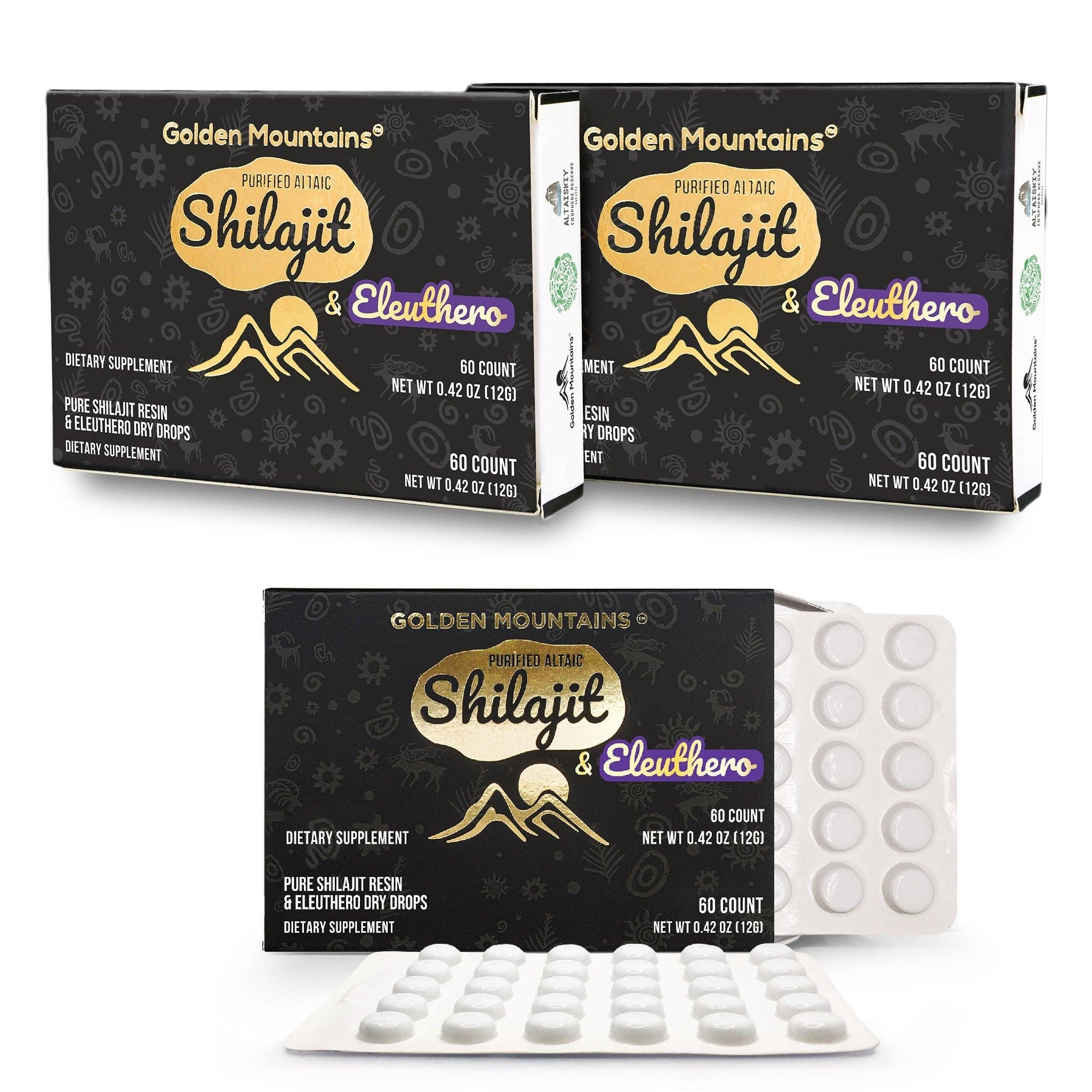 SiberianGreen - Wholesale Oral supplement/vitamin - Siberian Green Pure Altai Shilajit Resin w Eleuthero Ginseng Extract – 180 Dry Drops (3-Pack)0