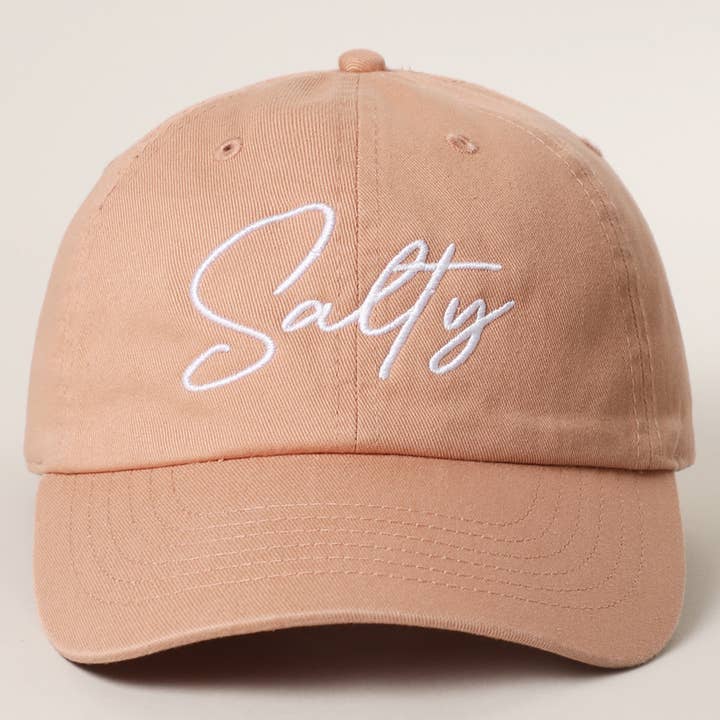 Fashion City - Wholesale Baseball Cap - Women's - SALTY Typography Embroidered Baseball Cap11