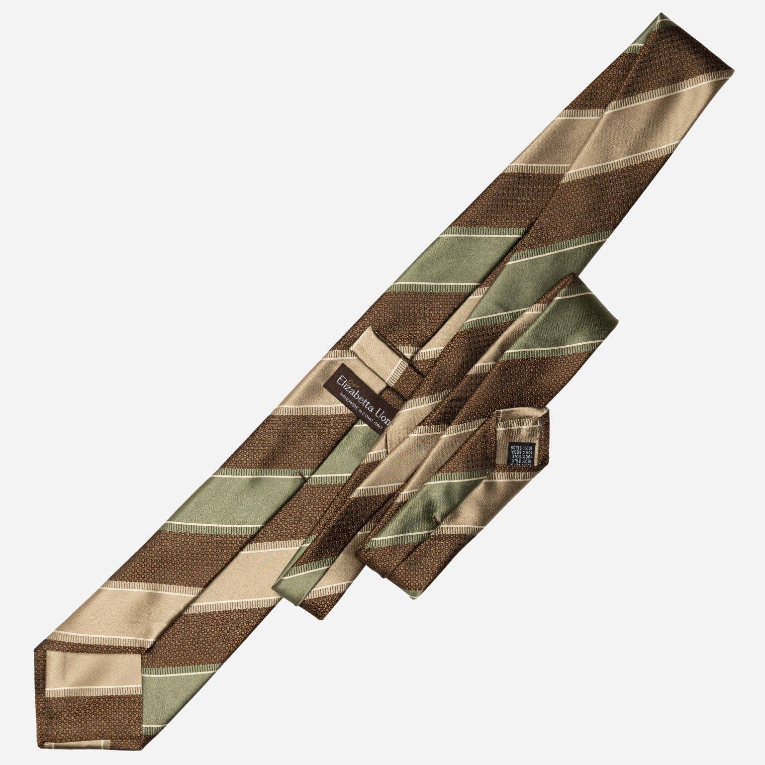 Elizabetta Made in Italy USA – wholesale Necktie – Men’s – Ferrari - Silk Jacquard Tie - Green and Brown6