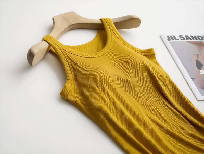 HIDDENBRAND - Wholesale Tank Top - Women's - Essential Basic Rib Soft tank top w built in bra16