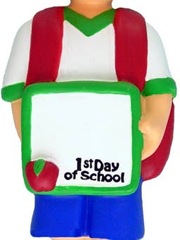 First Day of School: Male for wholesale by Ornament Central