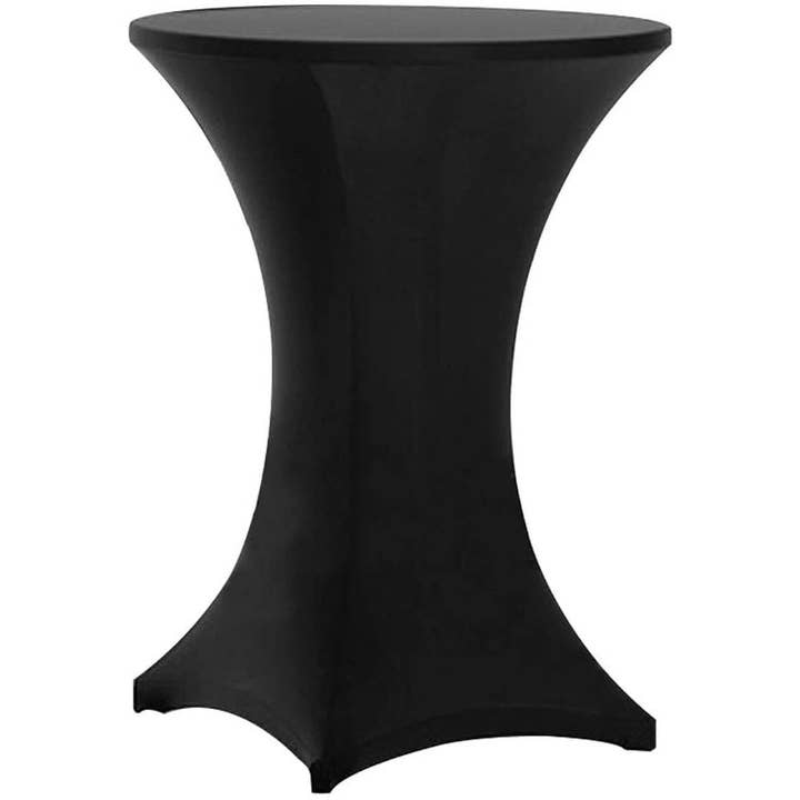 pc Black Spandex Cocktail Table Cover 32 Inch Round 8 Pack Set for wholesale on Faire3