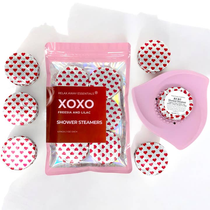 Relax Away Essentials - Wholesale Shower Steamer/Bomb - XOXO Shower Steamers 6 Pack - Made in USA2