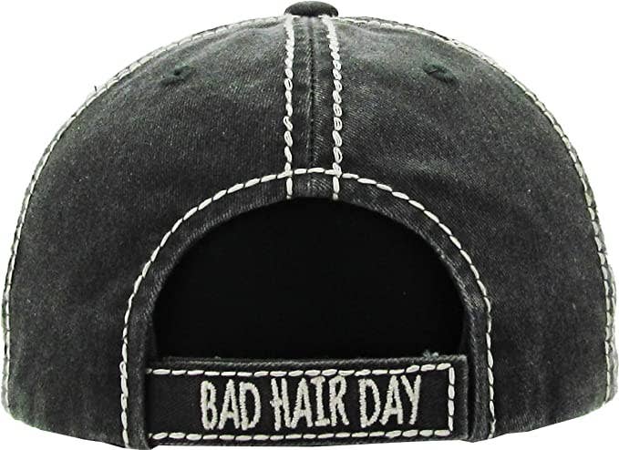 Funky Junque - Wholesale Baseball Cap - Women's - Vintage Patch Hat - Bad Hair Day (Black)2