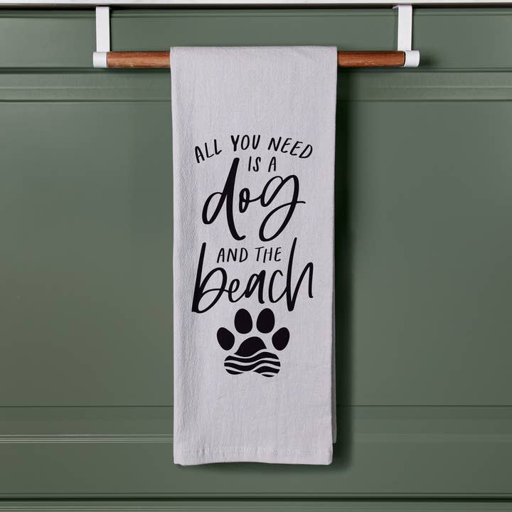 All You Need Is A Dog And The Beach Tea Towel for wholesale by P. Graham Dunn