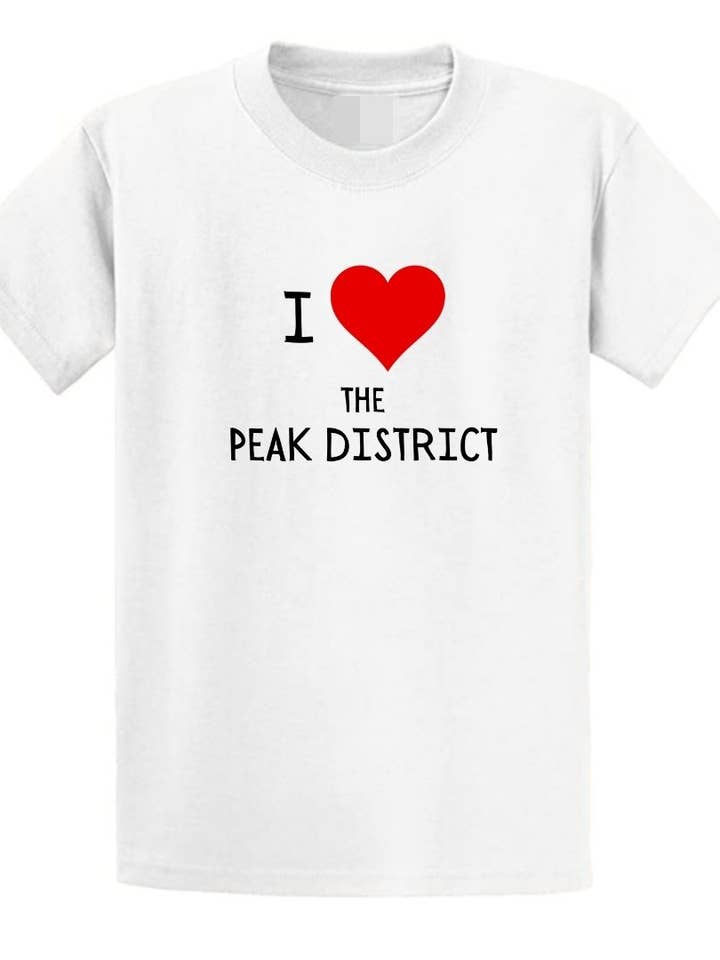 Second Ave T-shirt unisexe rouge « I Love The Peak District » pour adulte pour la vente par Second Ave Gift Company