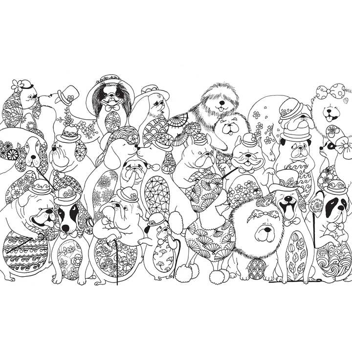 Union Square & Co. - Wholesale Coloring Book - Adult - A Million Dogs Coloring Book