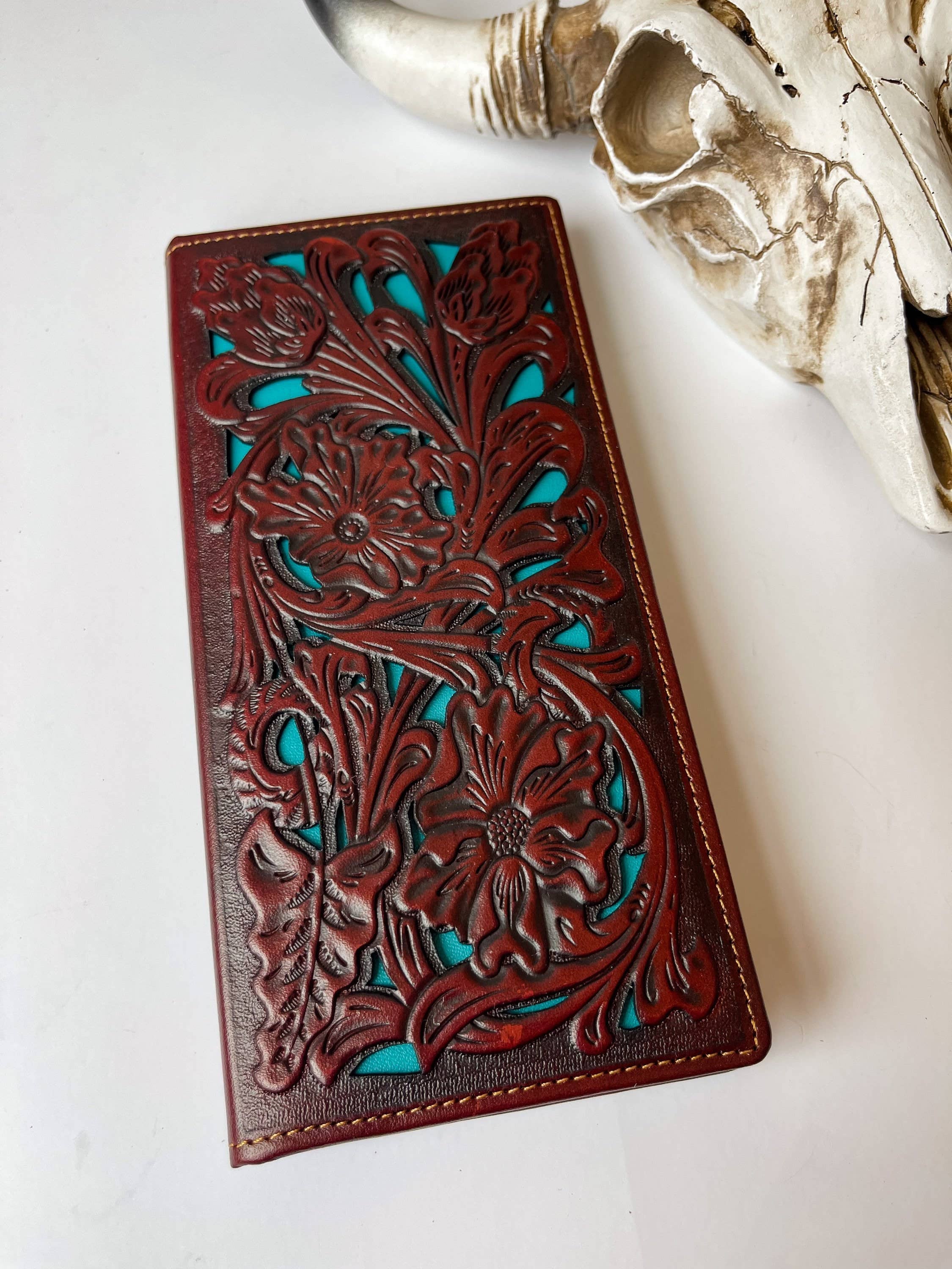 Boho Ranch Shop – wholesale Wallet – Unisex – Genuine Tooled Leather Bi-Fold Wallet2