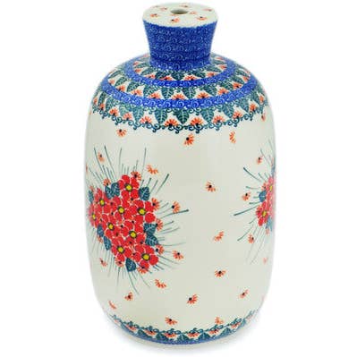 Pied de lampe 11" Rose Thème Forget Me Not UNIKAT pour la vente par Polmedia Polish Pottery