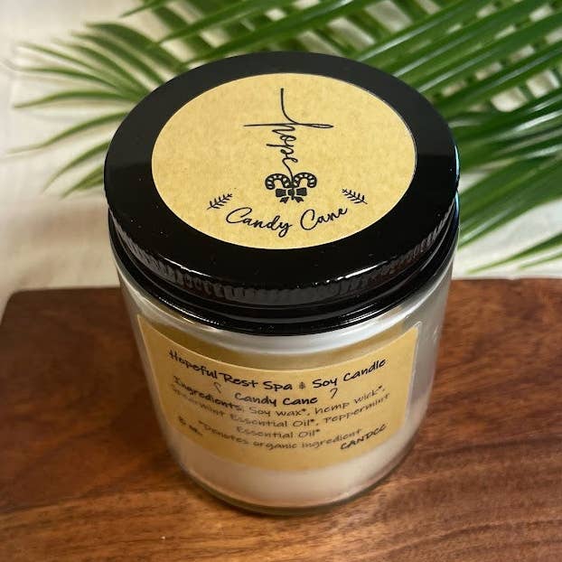 Candy Cane Candle for wholesale by Hopeful Rest Spa