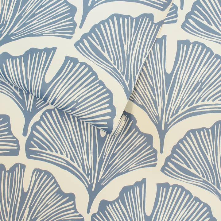 Tempaper & Co ® – wholesale Wallpaper – Feather Palm Blue Peel and Stick Wallpaper, 28 sq. ft.4