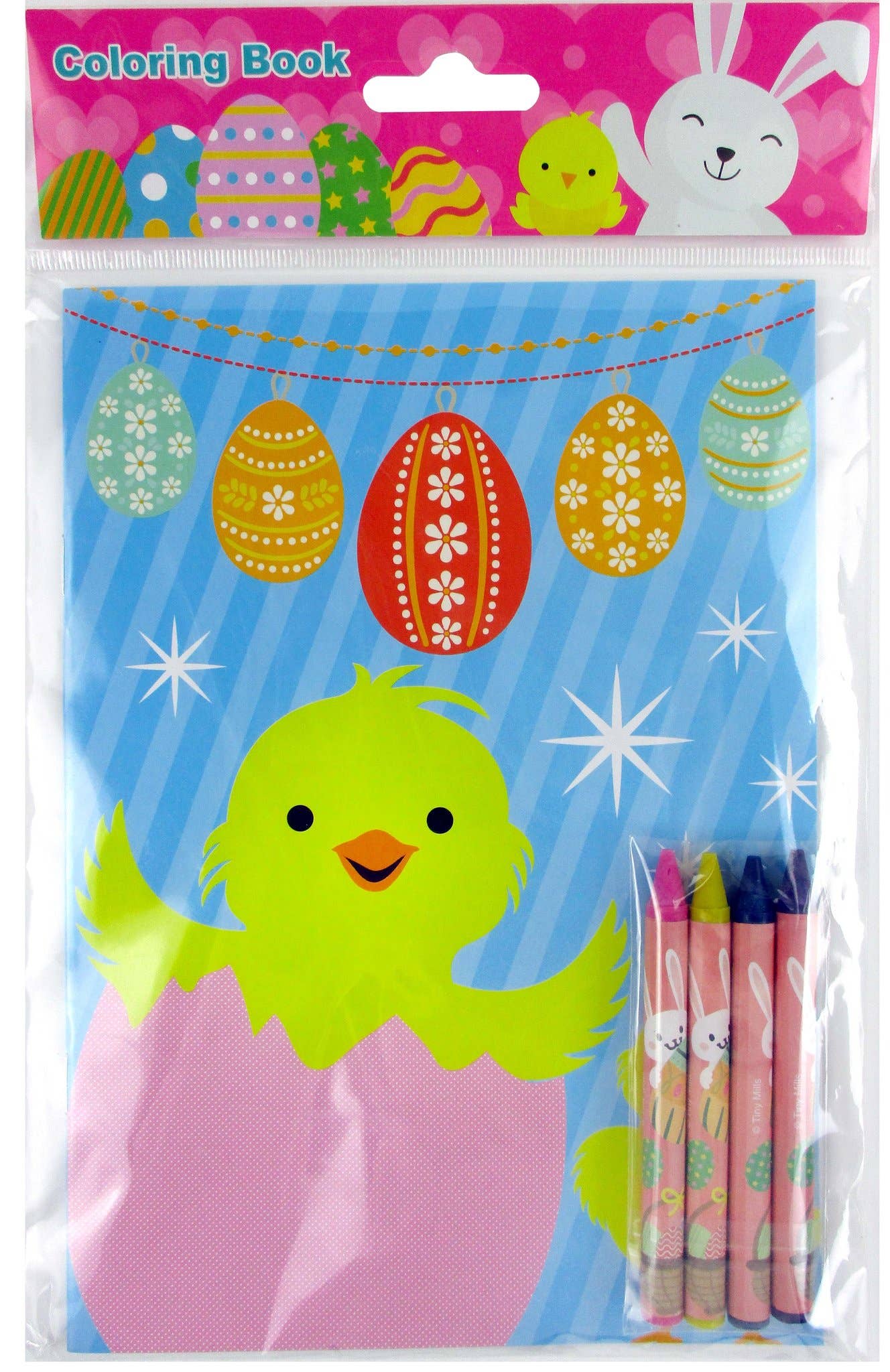 Tiny Mills - Wholesale Kleurboek - Kinderen en baby - Paaskleurboeken met kleurpotloden feestartikelen, set van 123