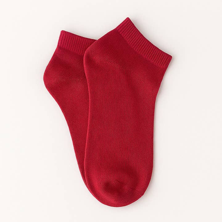 KLUE Ankle plain socks in Lyocell | Red Carmine for wholesale by KLUE